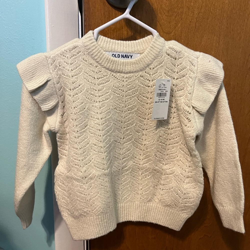 NWT Old Navy Toddler Girls Pointelle Sweater